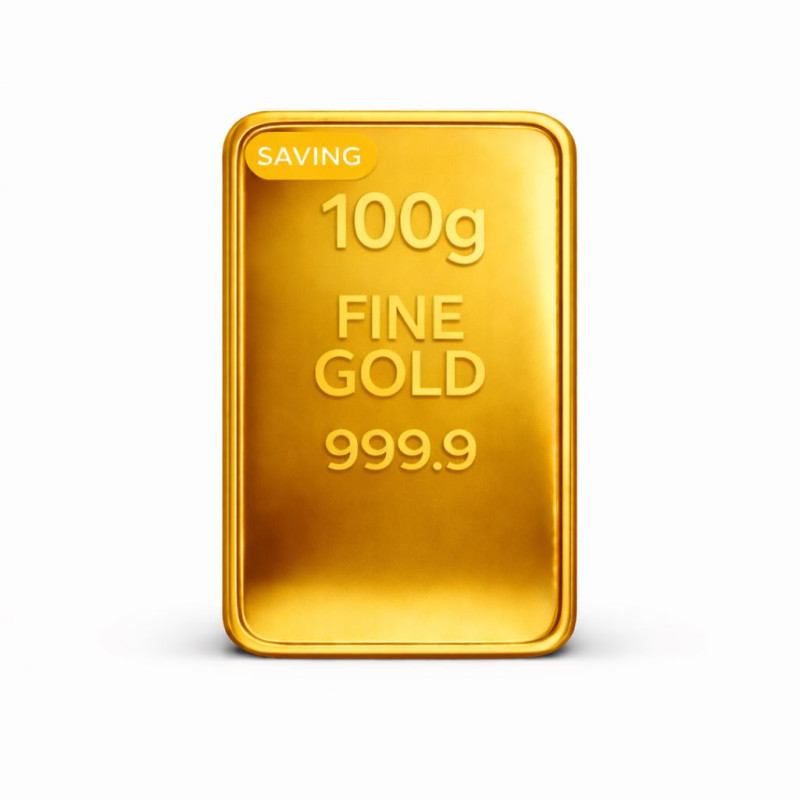 سبيكة 100 جرام عيار 24 نقاء 999.9
